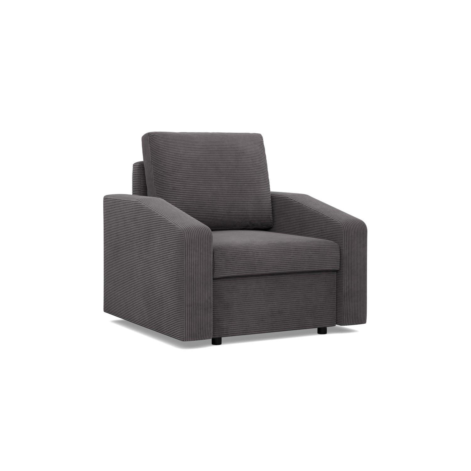 LOUNGESESSEL NEO, Cord - Dunkelgrau - Grau, Textil (83/85/92cm) - Mebligo