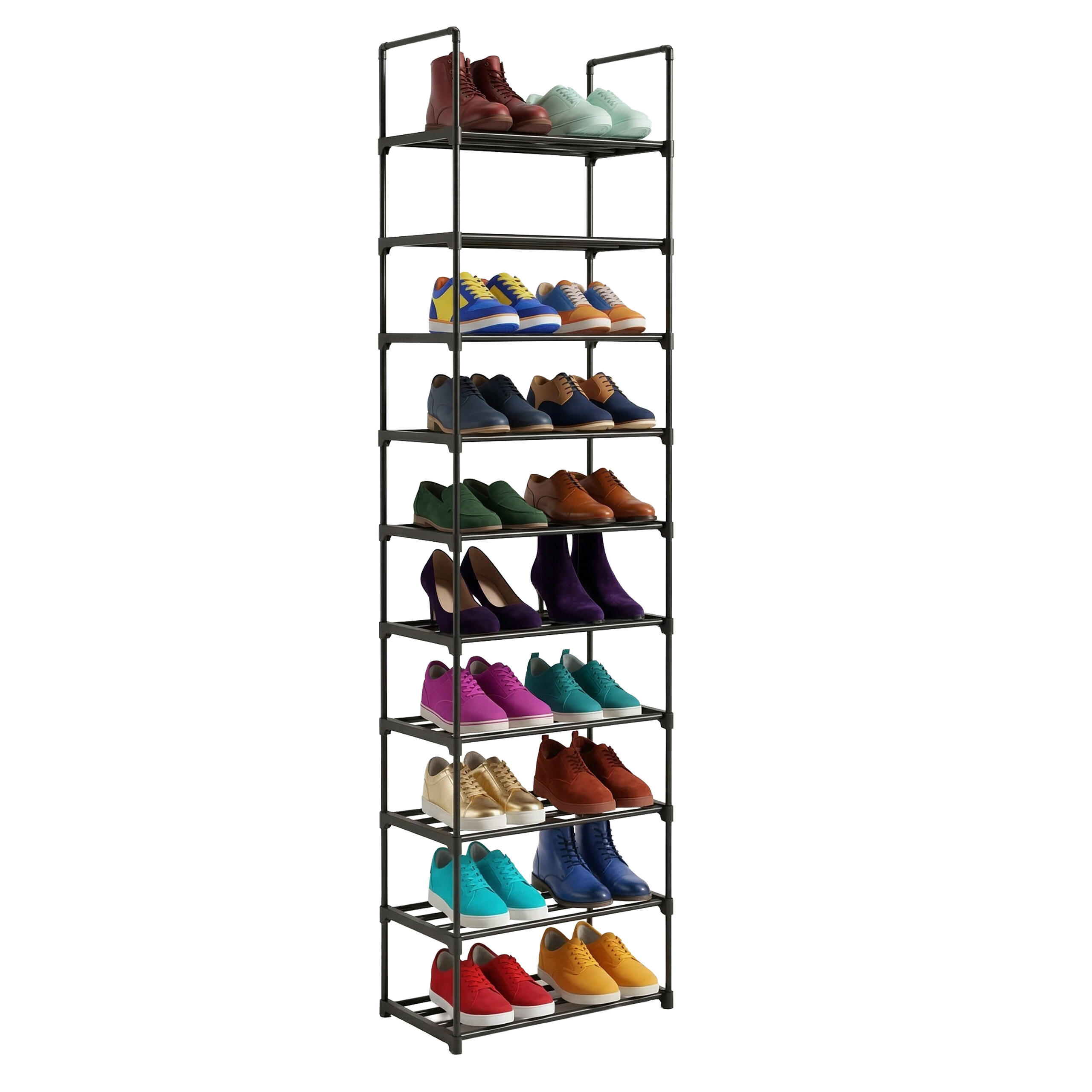 Relaxdays REGÁL Černý 10 polic 45 cm