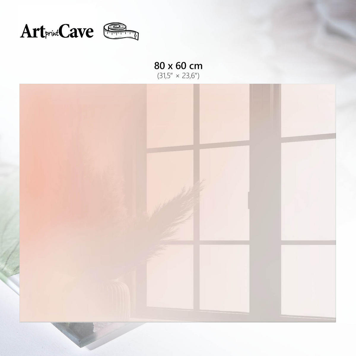 GLASPLATTE 80x60 cm – Subtile Harmonie - Braun, Glas (0.4/80/60cm) - ArtPrintCave