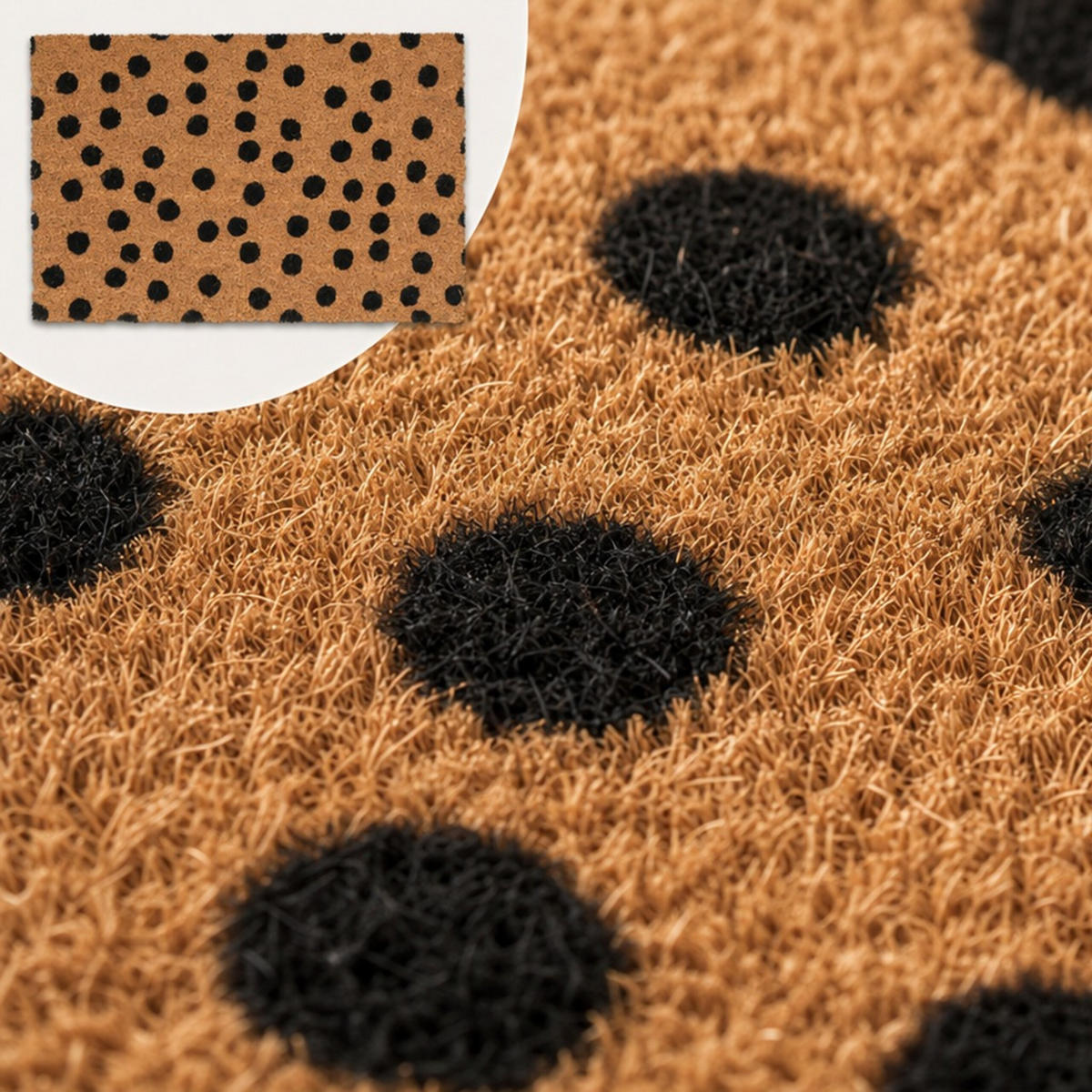 FUSSMATTE Natur Schwarz Kokos 60x40 cm - Multicolor, Kunststoff/Textil (60/40cm) - Relaxdays