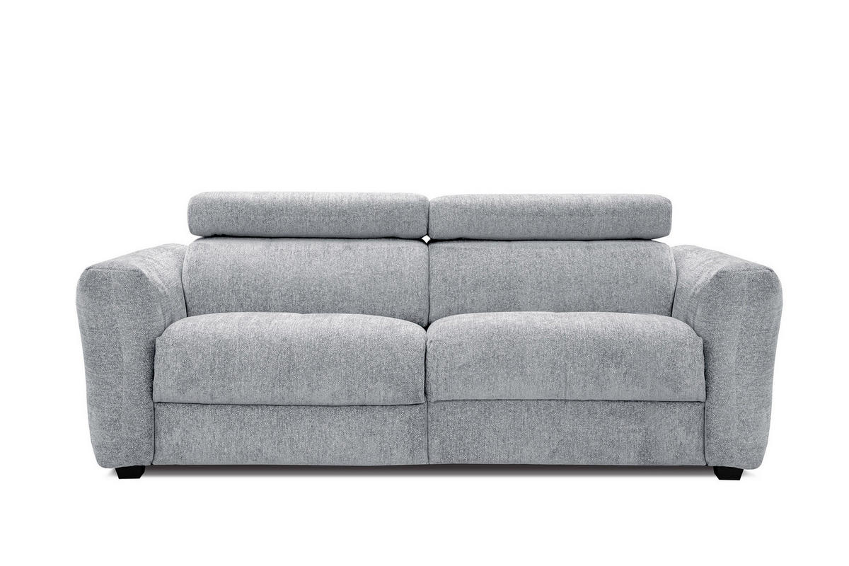 SOFA CALVERA 3-Sitzer mit 1 Relaxfunktion, hellgrau - Hellgrau, Holzwerkstoff/Textil (204/79/106cm) - Courtois Laville