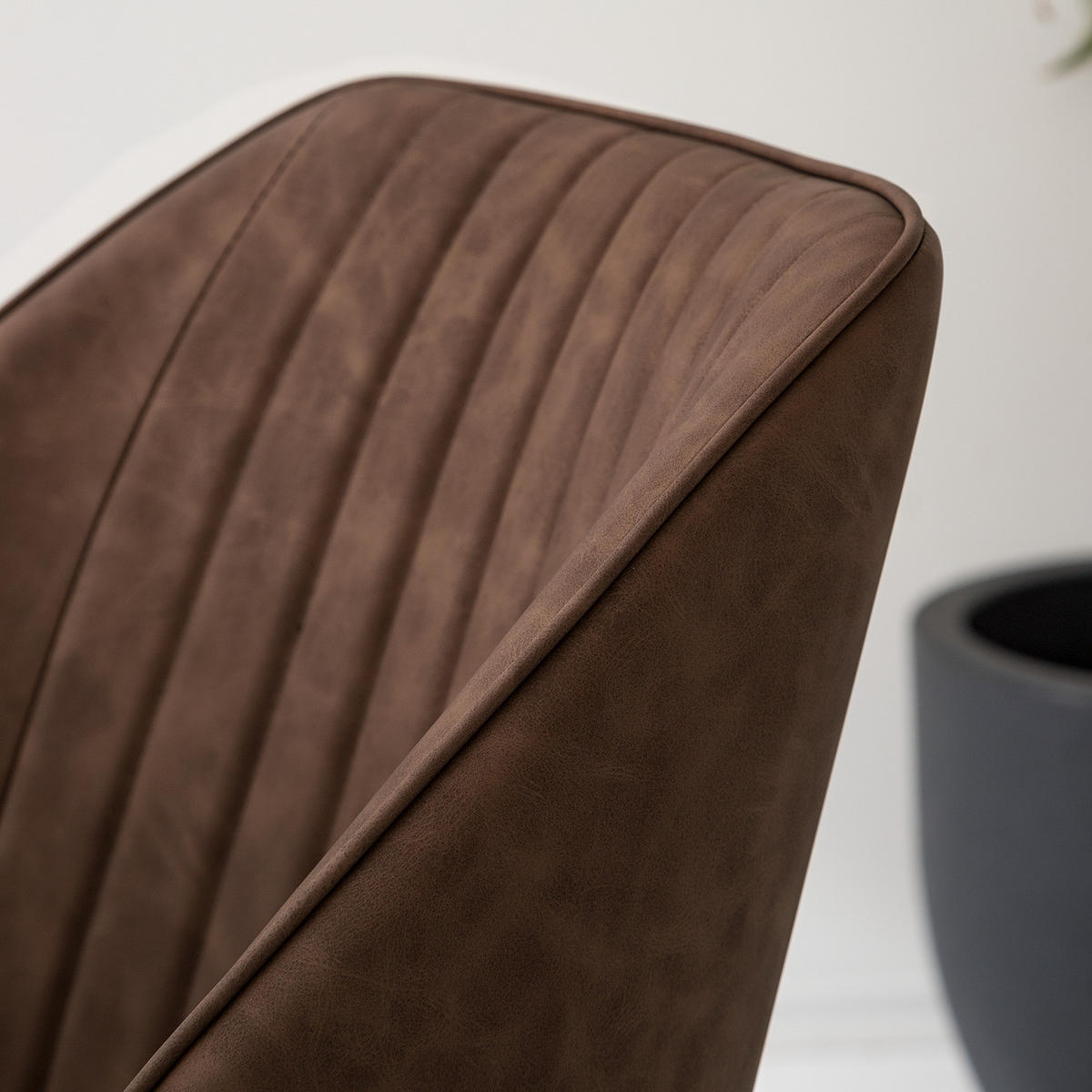 ESSZIMMERSTUHL - 2er-Set - Kunstleder / Stahl - Braun, Kunststoff/Metall (49/84/61cm) - home24