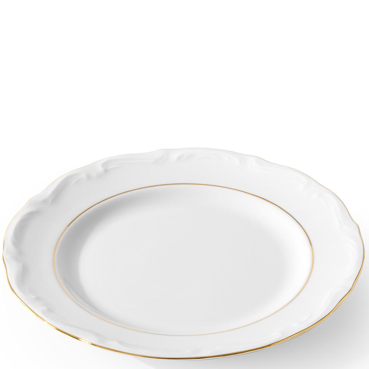 DESSERTTELLER Chodziez MARIA TERESA 6-tlg Porzellan mit Goldrand, Weiß / Gold - Goldfarben/Weiß, Keramik (19cm) - KONSIMO®