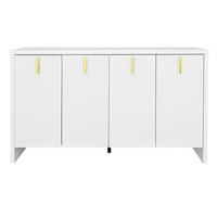 SIDEBOARD in Weiß mit verstellbaren Einlegeböden und goldenen Griffen, 140/38/80 cm, Weiß - Weiß, Holzwerkstoff (140/38/80cm) - Redom