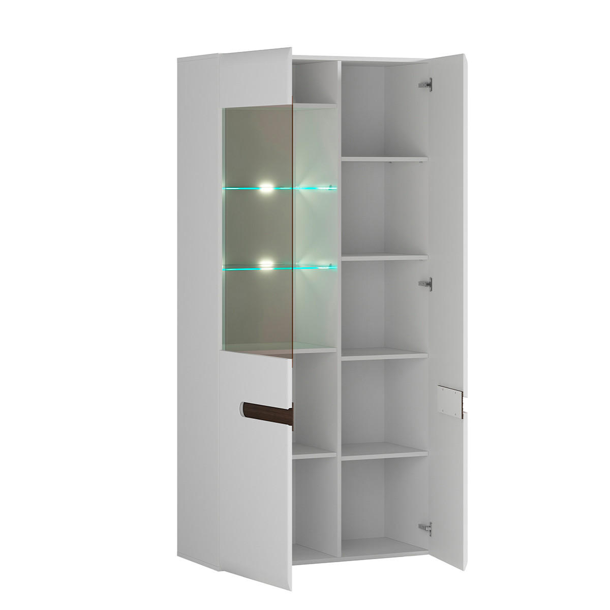 VITRÍNA Darrel Bílá - bílá, kompozitní dřevo (90/193/41cm) - Petits-meubles