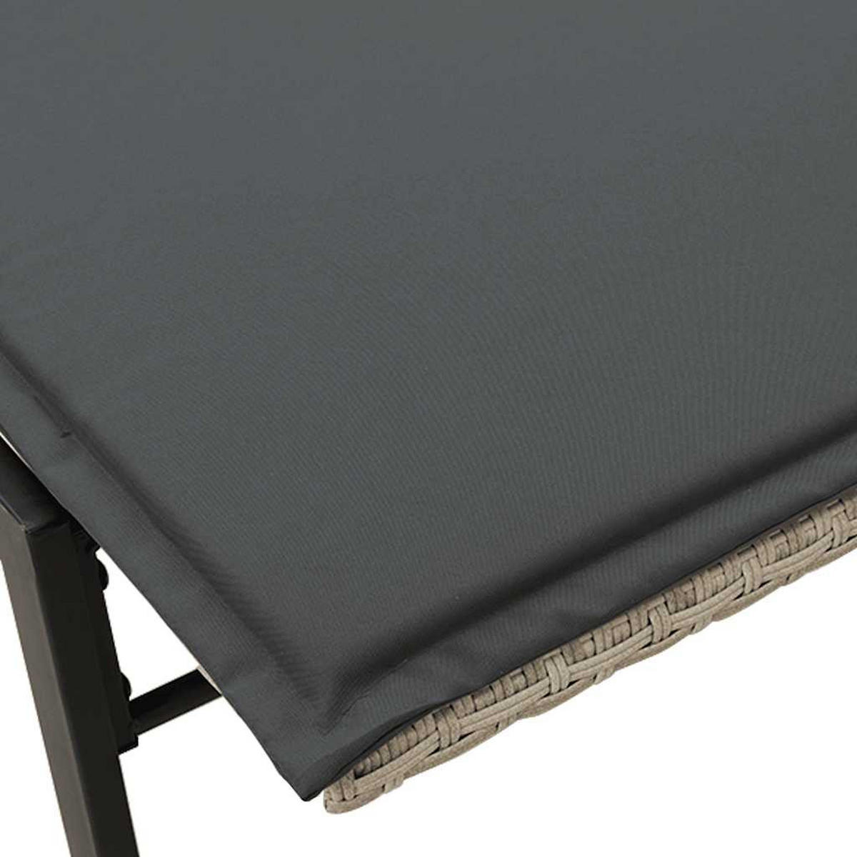 SONNENLIEGE Mit Auflage Hellgrau Poly Rattan - Grau, Kunststoff (59/67/200cm) - vidaXL