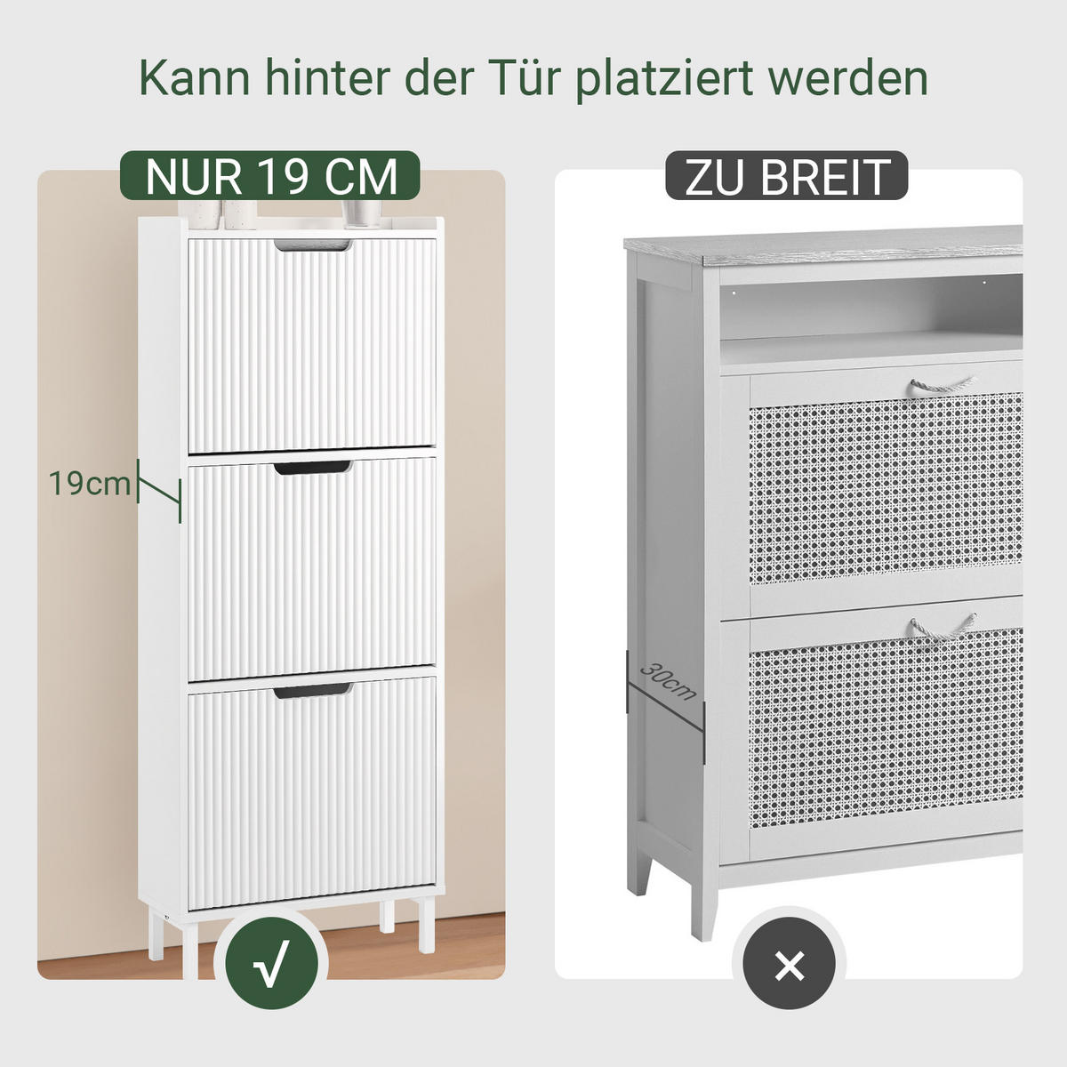 SCHUHSCHRANK Weiß - Weiß, Holzwerkstoff/Metall (50/130/19cm) - SoBuy