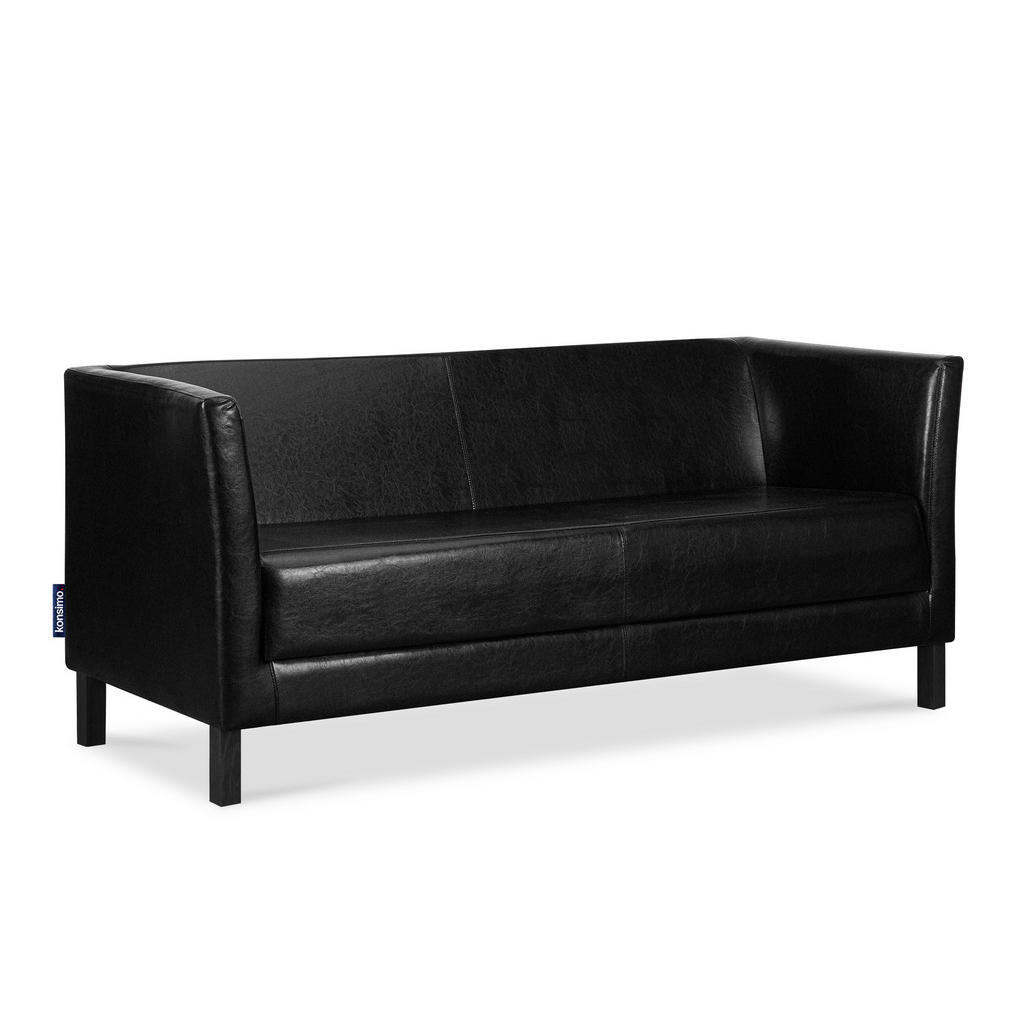 Thumbnail - Konsimo® 3-Sitzer-Sofa, Schwarz, Textil, 67x71x171 cm, Wohnzimmer, Sofas & Couches, Sofas, 3-Sitzer Sofas