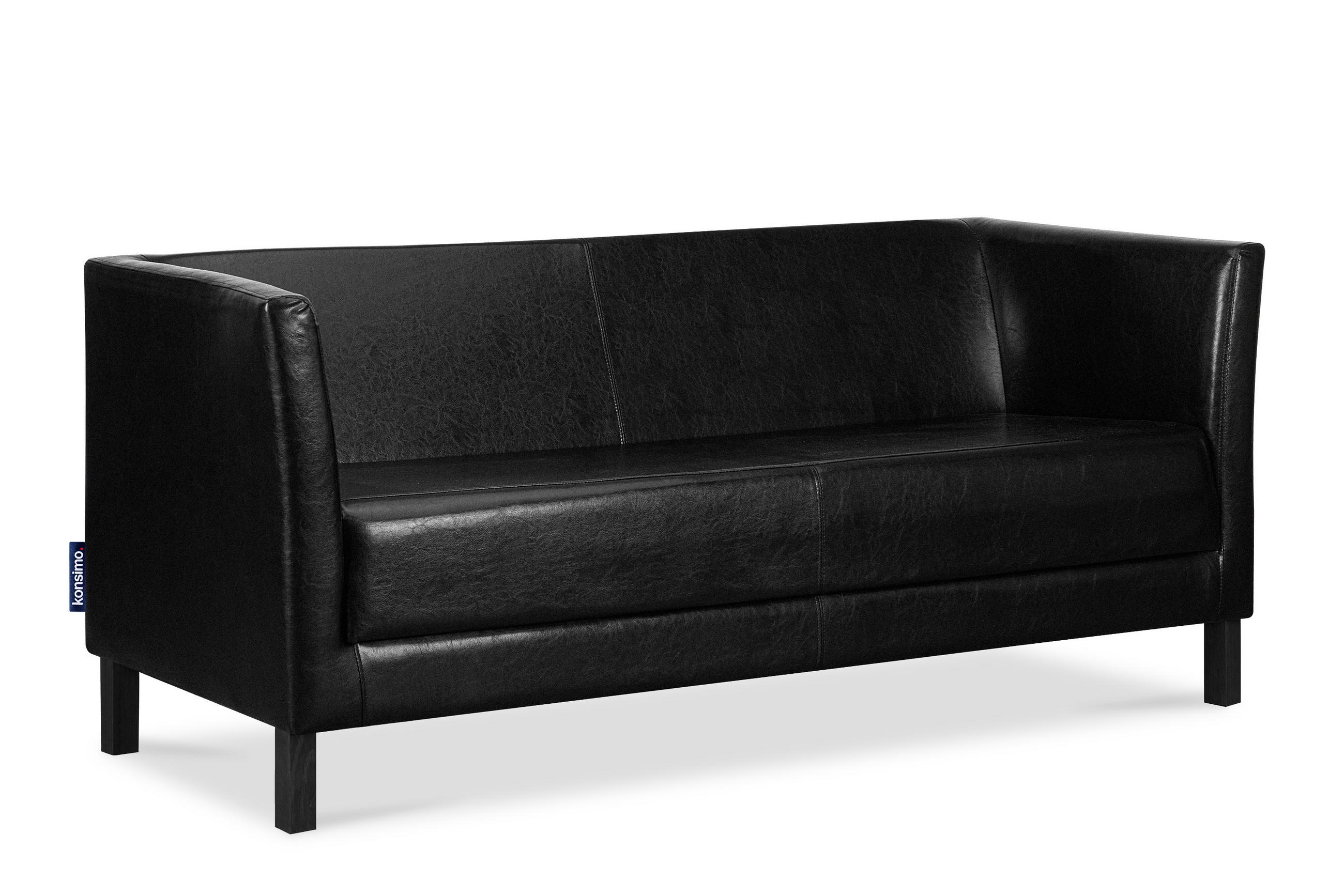 3-SITZER-SOFA ESPECTO Lederoptik, schwarz - Schwarz, Textil (67/71/171cm) - KONSIMO®