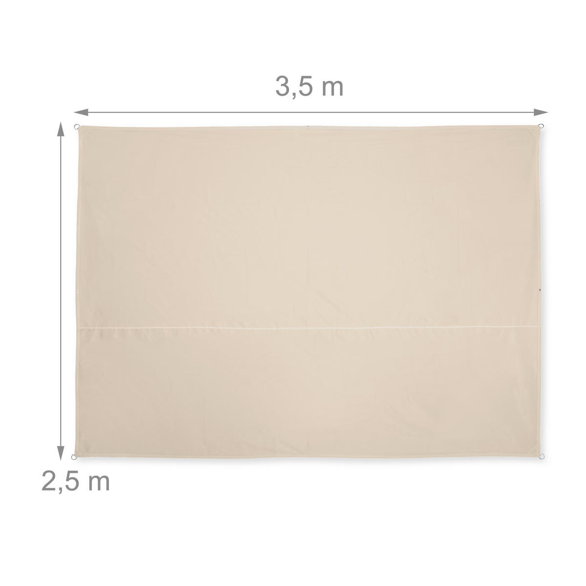SONNENSEGEL - Beige, Textil/Metall (350/250cm) - Relaxdays