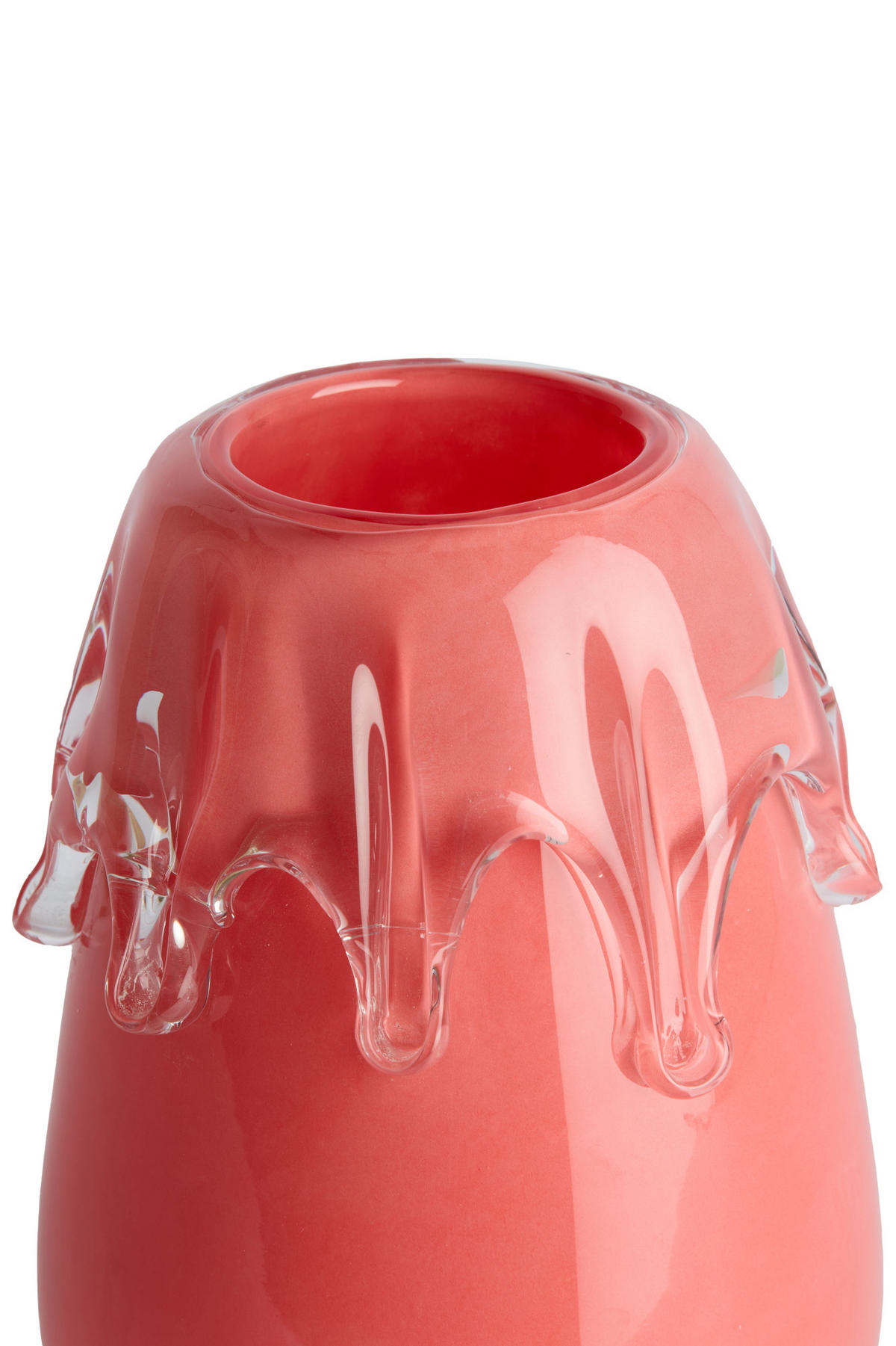 VAZE Lysira Rot 17.5/17.5/23 cm - Rot, Glas (23cm) - Light & Living