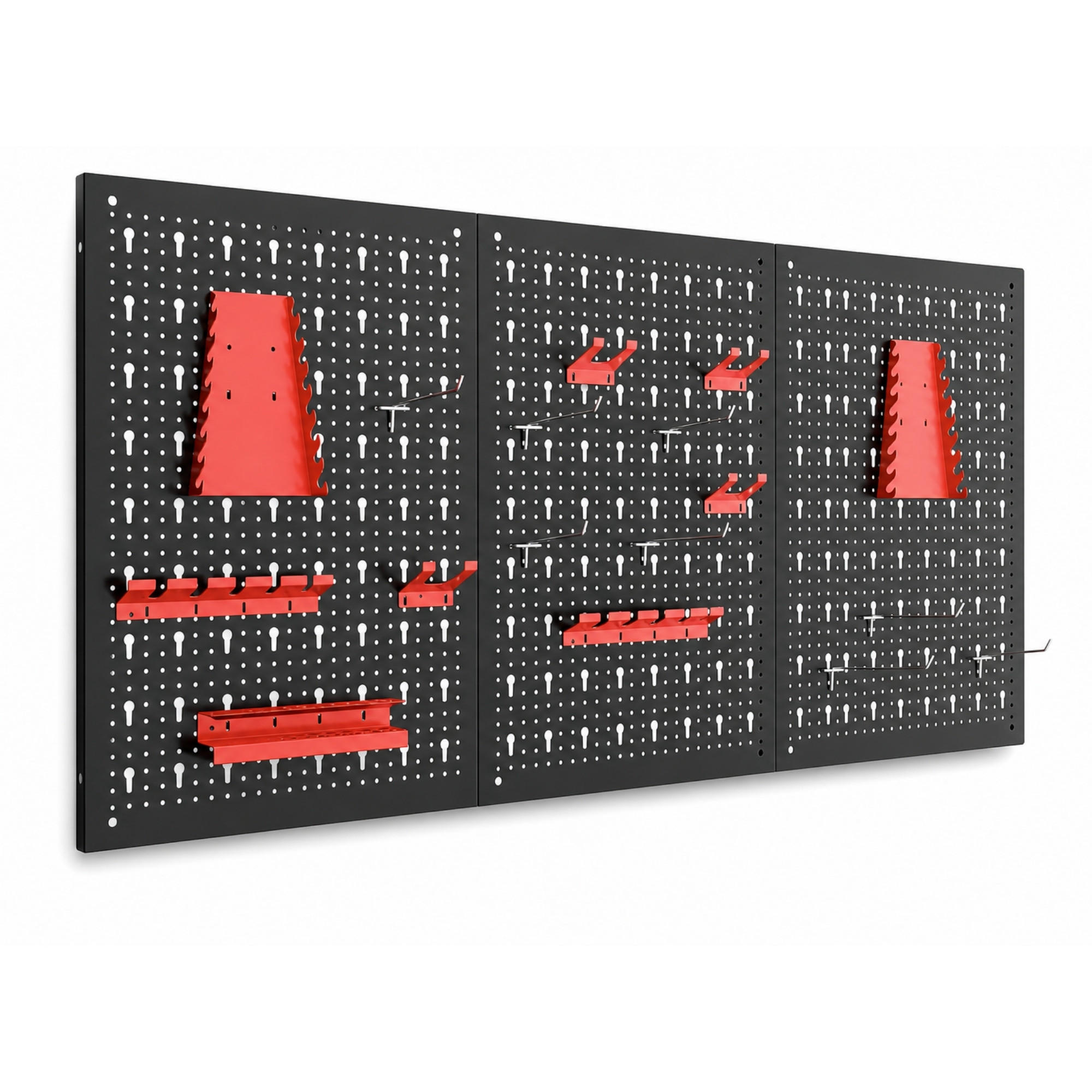 WERKZEUGWAND Ares Werkzeug Lochwand inkl. Halterungen 200x60cm - Schwarz, Metall (200/60/2cm) - PROREGAL
