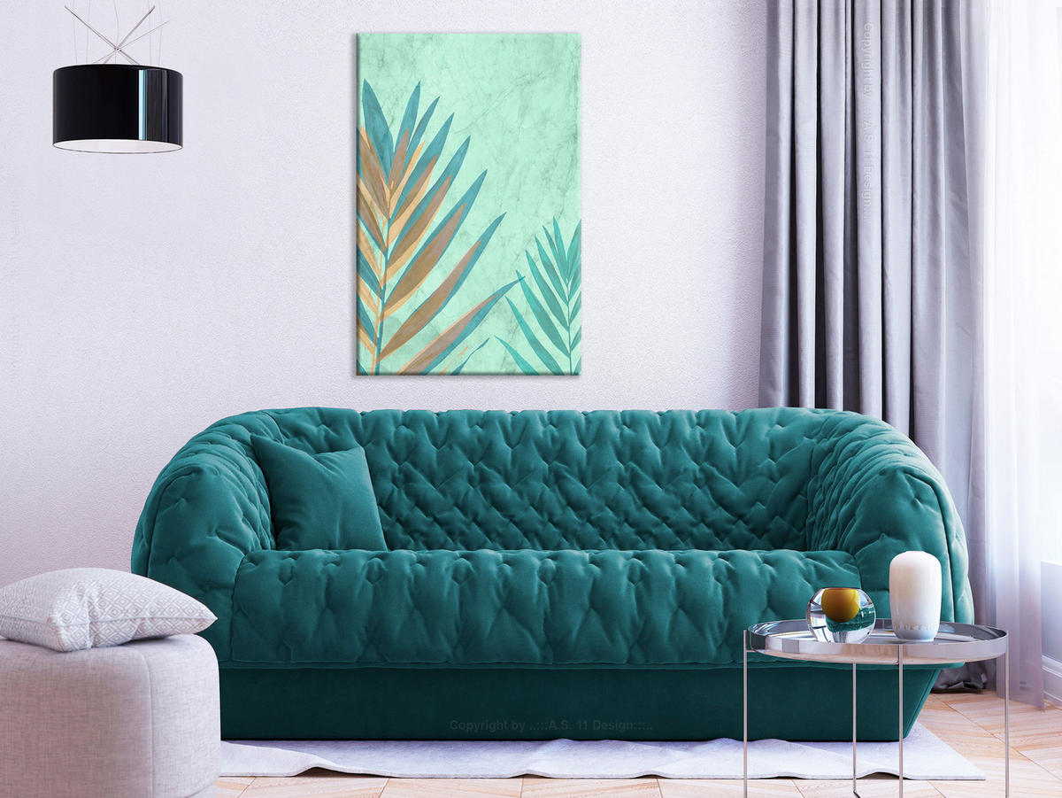 KUNSTDRUCK Grün 40/60 cm - Braun/Grün, Textil (40/60cm) - KUNSTLOFT