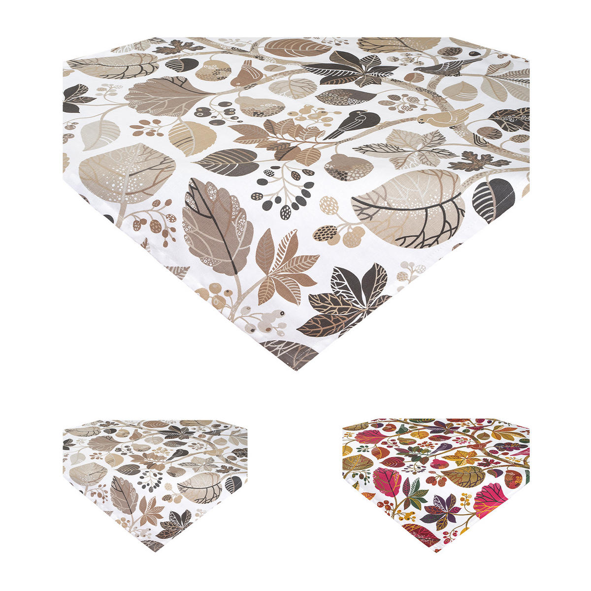 MITTELDECKE Zauberwald elfenbein-taupe Baumwolle 80/80 cm - Taupe/Ecru, Textil (80/80cm) - beties Heimtextil