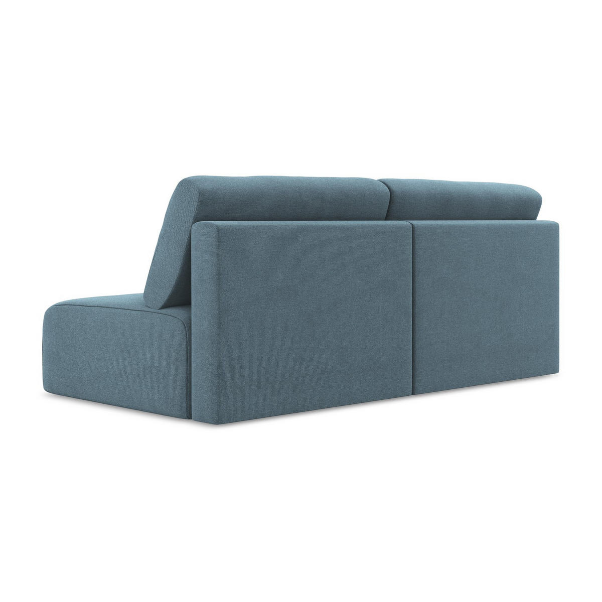 3-SITZER SOFA mit Schlaffunktion Strukturstoff Stoff Blau - Blau/Schwarz, Kunststoff/Textil (216/79/102cm) - LaMiaSofa