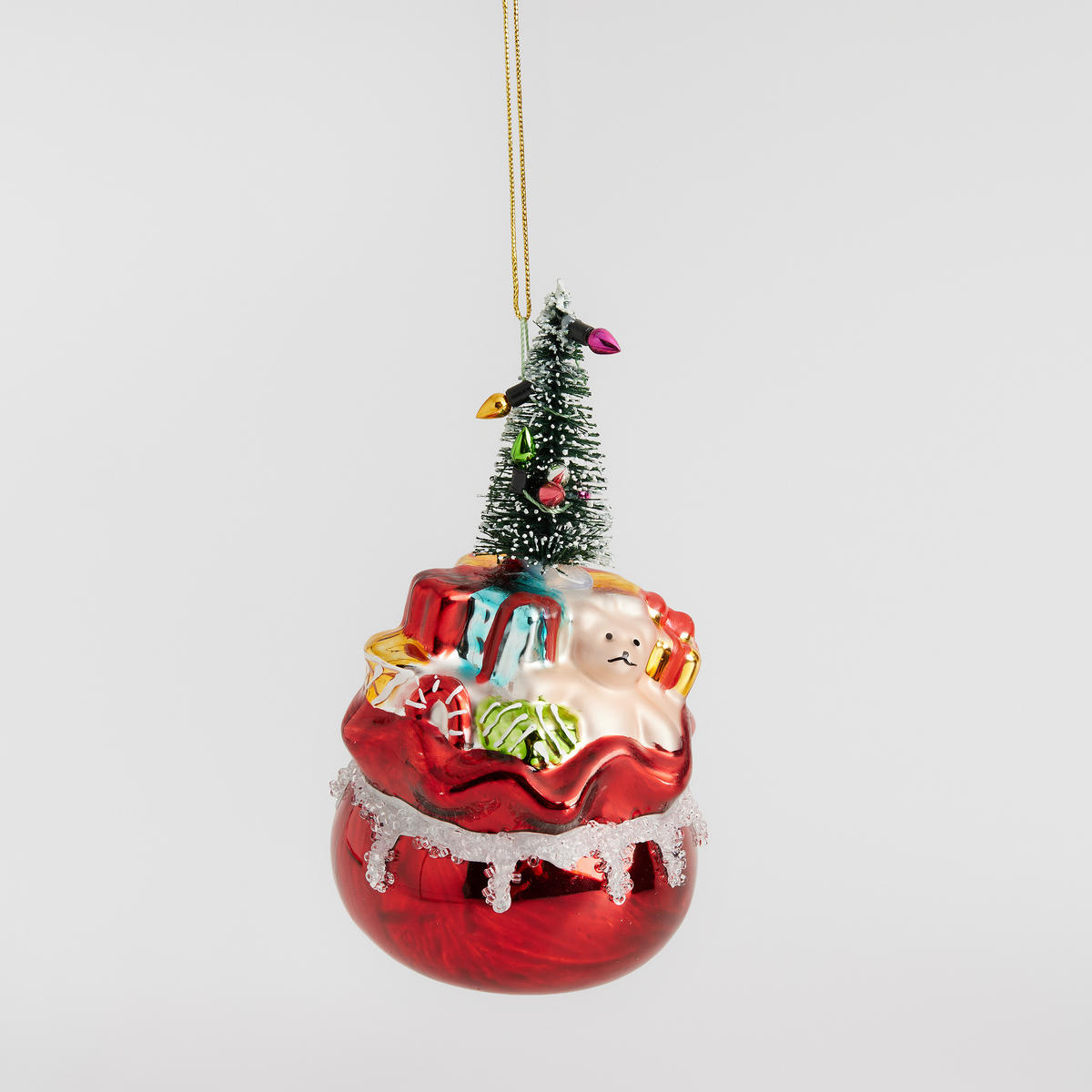 GLASKUGEL Regalosi, Rot, 16x7 cm, Dekorative Weihnachtsdeko - Rot, Glas (7/16/7cm) - home&you