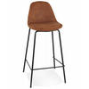 BARHOCKER mittelhoch mit Mikrofaser Sitz und Metallgestell GIRON, Braun 41x41x89 cm - Schwarz/Braun, Textil/Metall (41/89/41cm) - KADIMA DESIGN