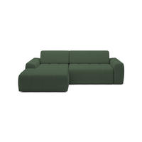 ECKSOFA Savio Freistehend, Mit Abriebfestem Kansas-Stoff, Maße 265x172x81cm, Ausziehbare Sitzfläche 206x92cm, Linke, Grün - Grün, Holz/Textil (172/265cm) - DomoHome