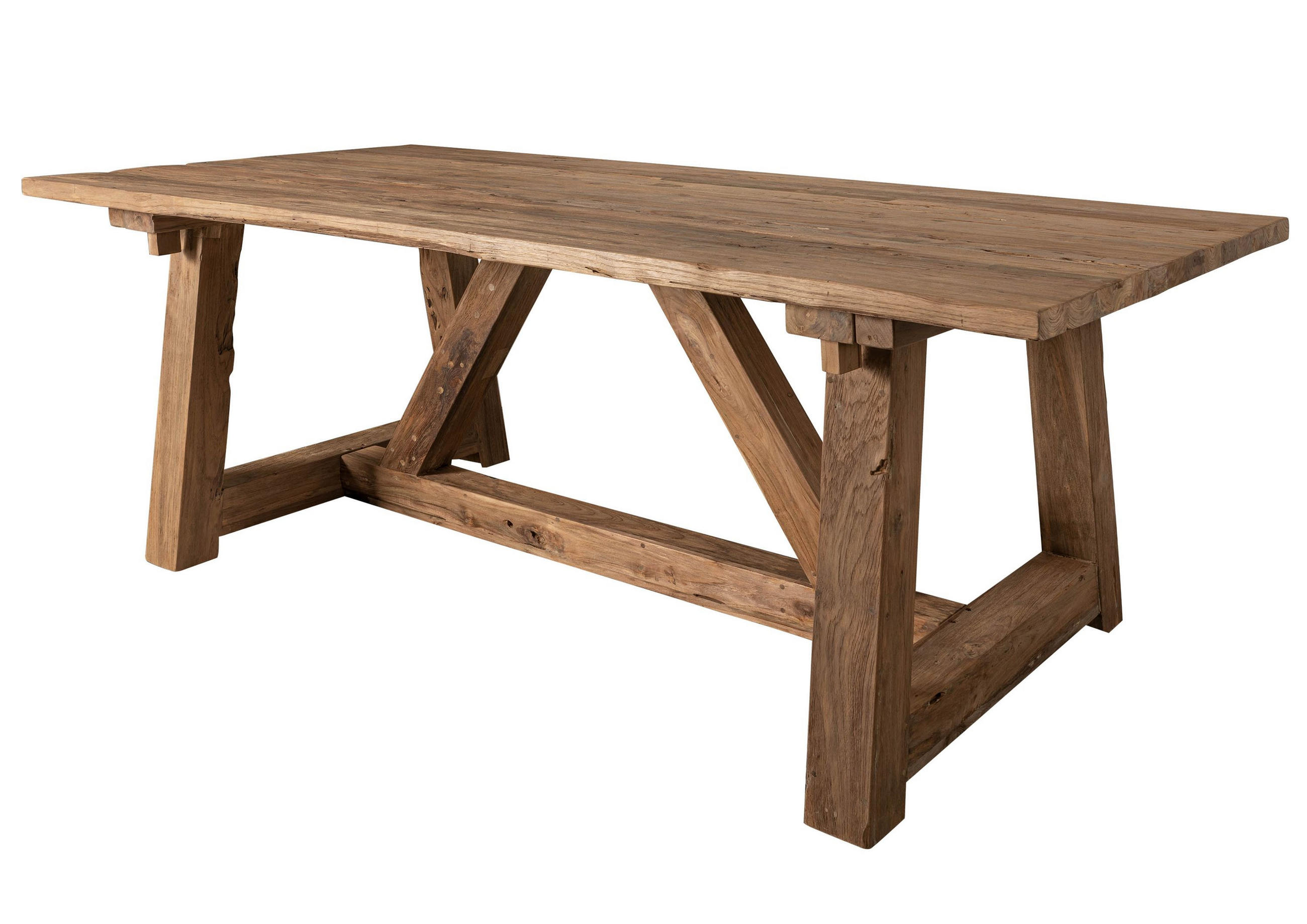 ESSTISCH Teak 270x100x78 natur unbehandelt BASSANO #147 - Naturfarben, Holz (270/100/78cm) - Massivmoebel24