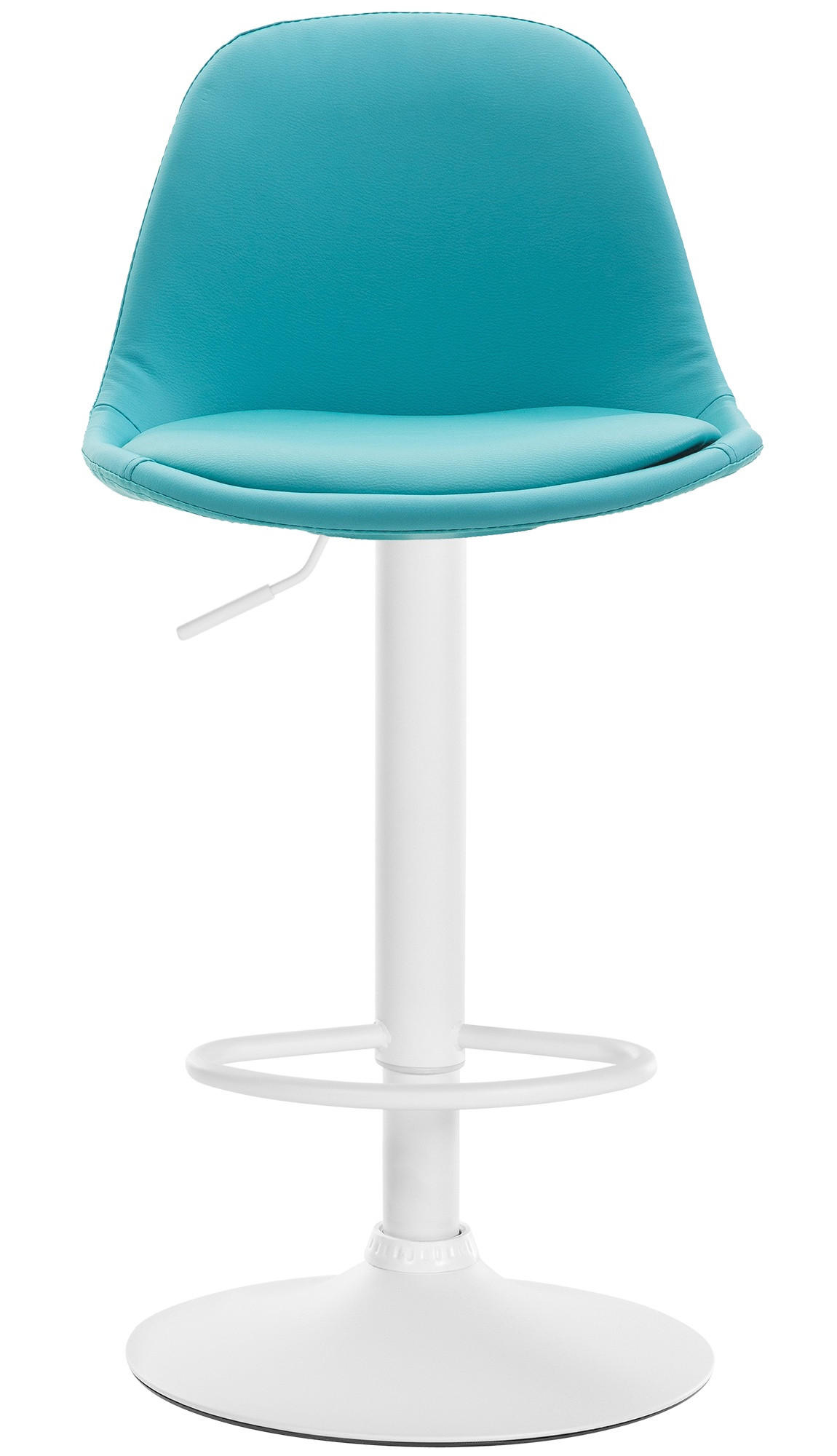 BARHOCKER Lederlook blau - Blau/Weiß, Textil/Metall (39/82/43cm) - CLP