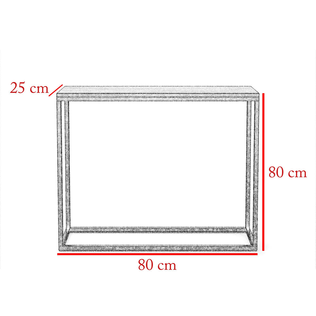 KONSOLENTISCH Well 80 Weiß, Goldene Beine - Weiß, Holzwerkstoff/Metall (25/80/80cm) - Bettso