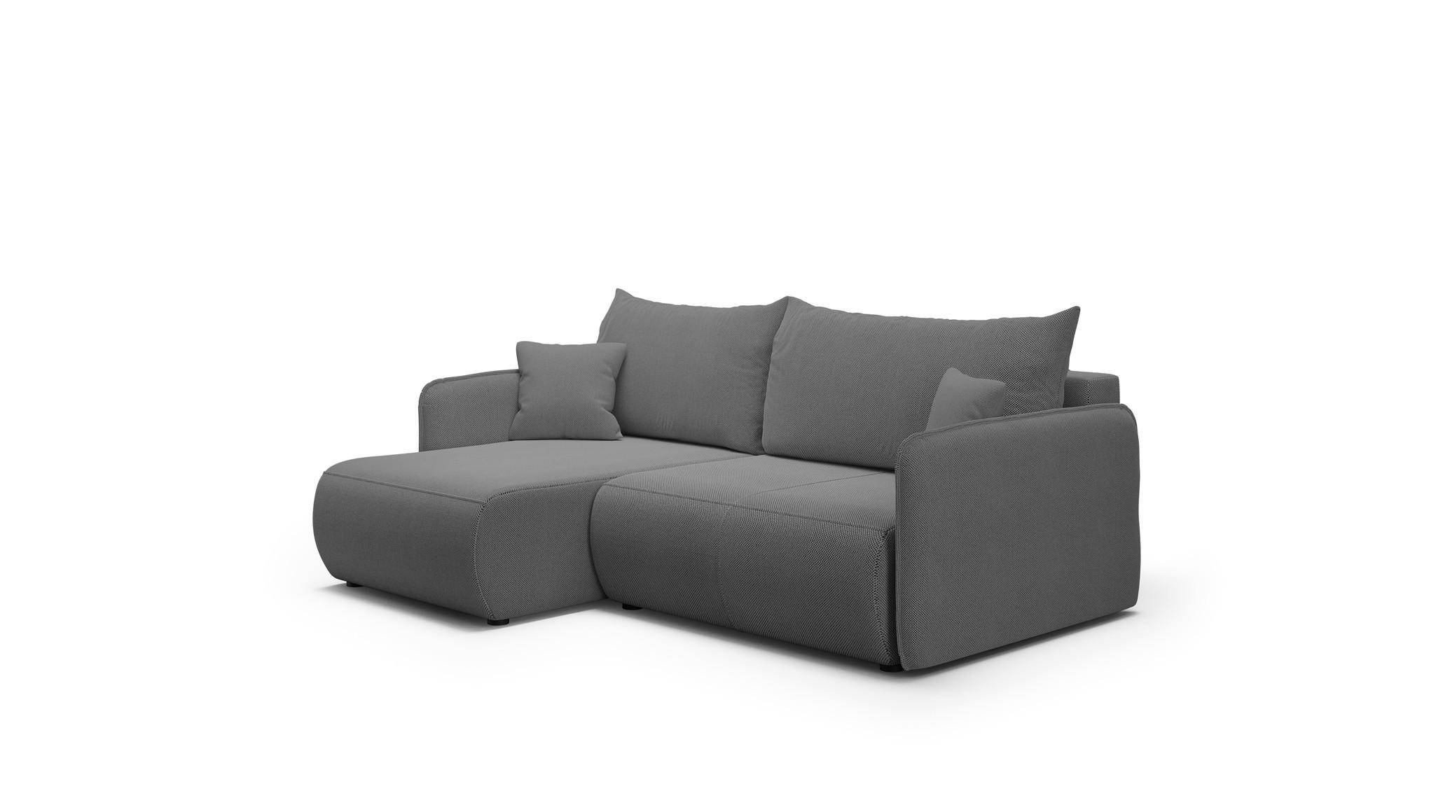 Fun Möbel Ecksofa Dunkelgrau 207x148 cm