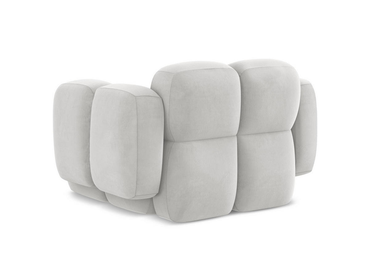 SESSEL Samt Stoff Grau - Silberfarben/Schwarz, Holzwerkstoff/Kunststoff (120/72/115cm) - Makamii