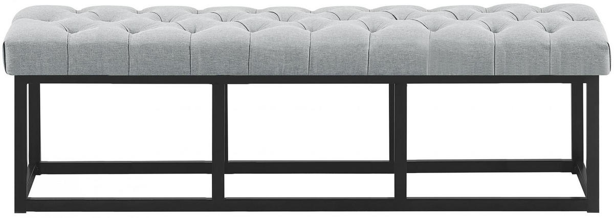 SITZBANK 150/38 cm Stoff Grau - Schwarz/Grau, Textil/Metall (150/46/38cm) - CLP
