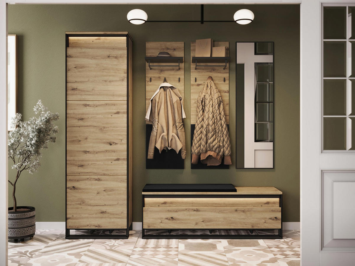 GARDEROBEN-SET Quant VIII - Eiche Artisan, Holzwerkstoff (60/200/40cm) - MIRJAN24
