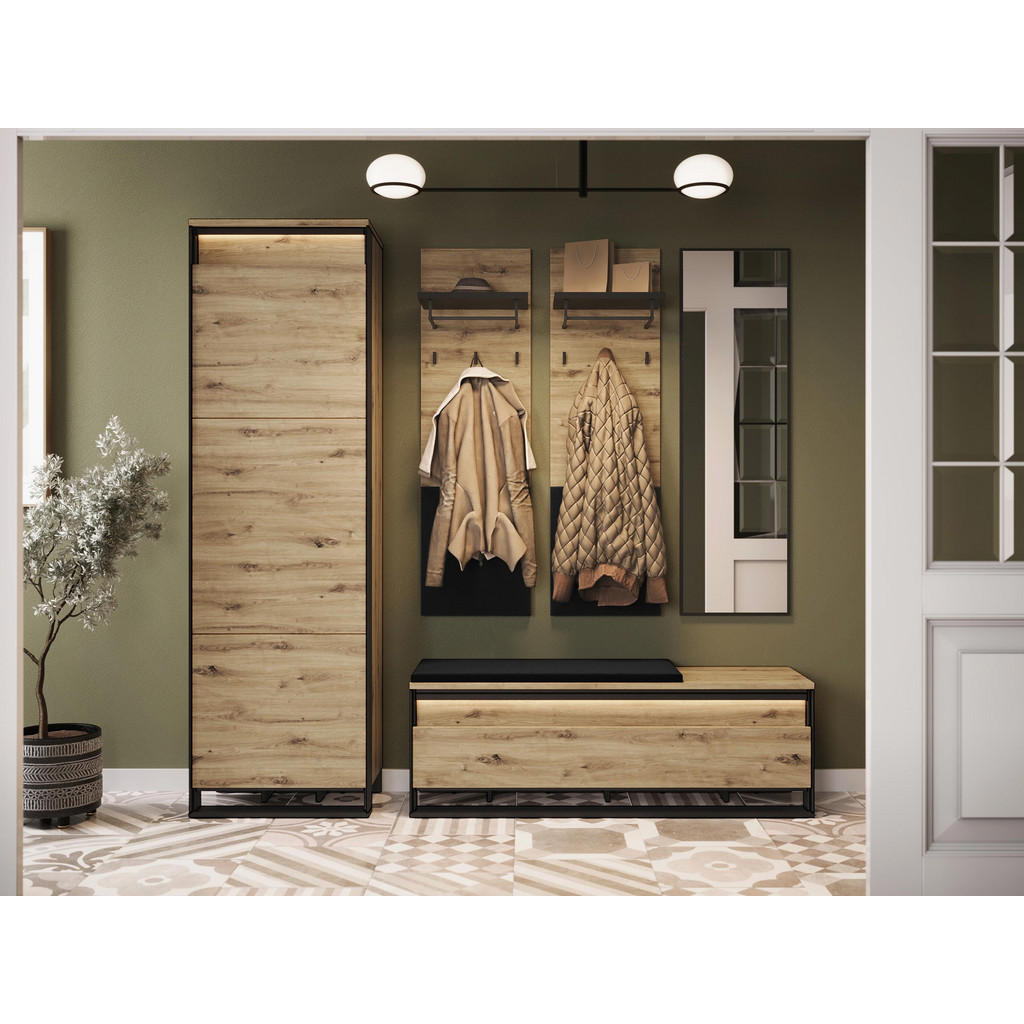 Thumbnail - Mirjan24 Garderoben-Set, Eiche Artisan, Holzwerkstoff, 60x200x40 cm, Garderobe, Garderoben-Sets & Serien, Garderoben-Set...