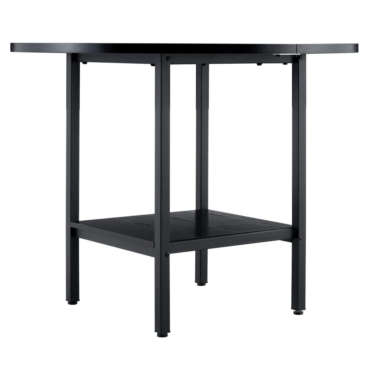 ESSTISCH 100/100/77 cm mit Stauraumablage für 4–6 Personen aus MDF und Metall, Schwarz - Schwarz, Holzwerkstoff (100/100/77cm) - Redom
