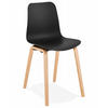 DESIGNERSTUHL Kunststoffsitz Holzgestell, Schwarz-Beige 44,5x52,5x81 cm - Beige/Schwarz, Holz/Kunststoff (45/81/53cm) - KADIMA DESIGN