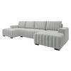 WOHNLANDSCHAFT Hugo U - Hellgrau/Braun, Holz/Textil (310/85/140cm) - MIRJAN24