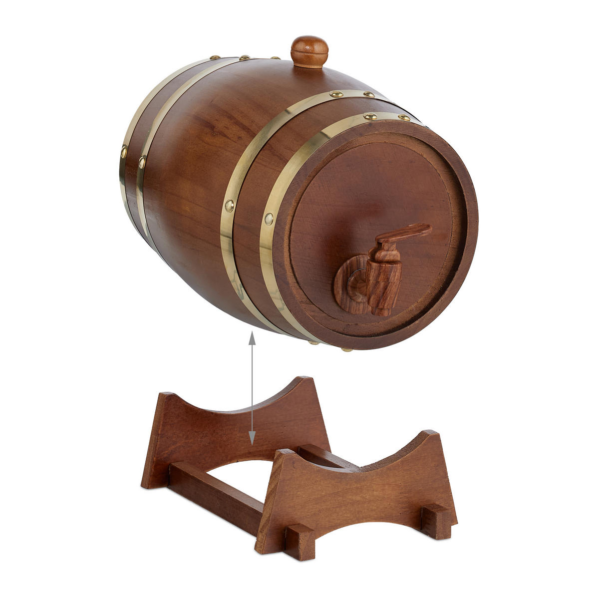 DREVENÉ súd - tmavohnedá, kov/drevo (18.5/25/28cm) - Relaxdays