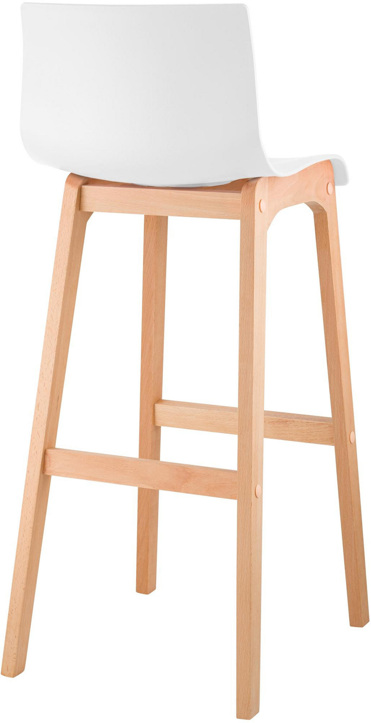 BARHOCKER 2er Set Holz Weiß - Eukalyptusholzfarben/Weiß, Holz (41/102/46cm) - CLP