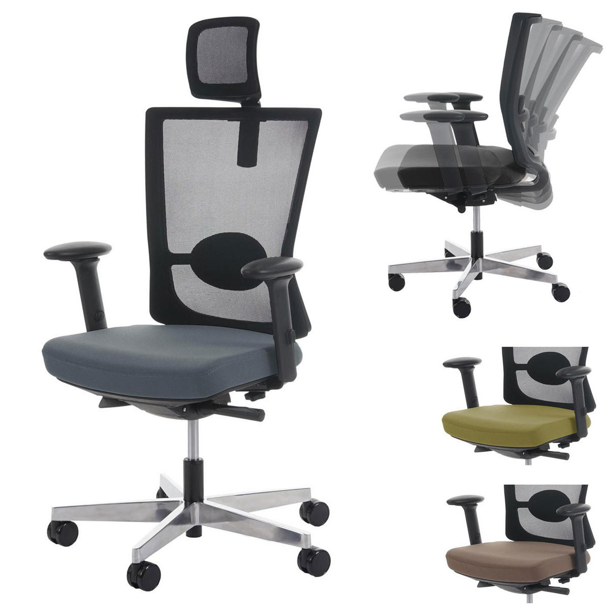 DREHSTUHL Merkur HxBxT 106x72x70cm Sitzhöhe 42cm Sliding-Funktion ergonomisch Schwarz - Schwarz, Kunststoff (72/106/70cm) - PROREGAL