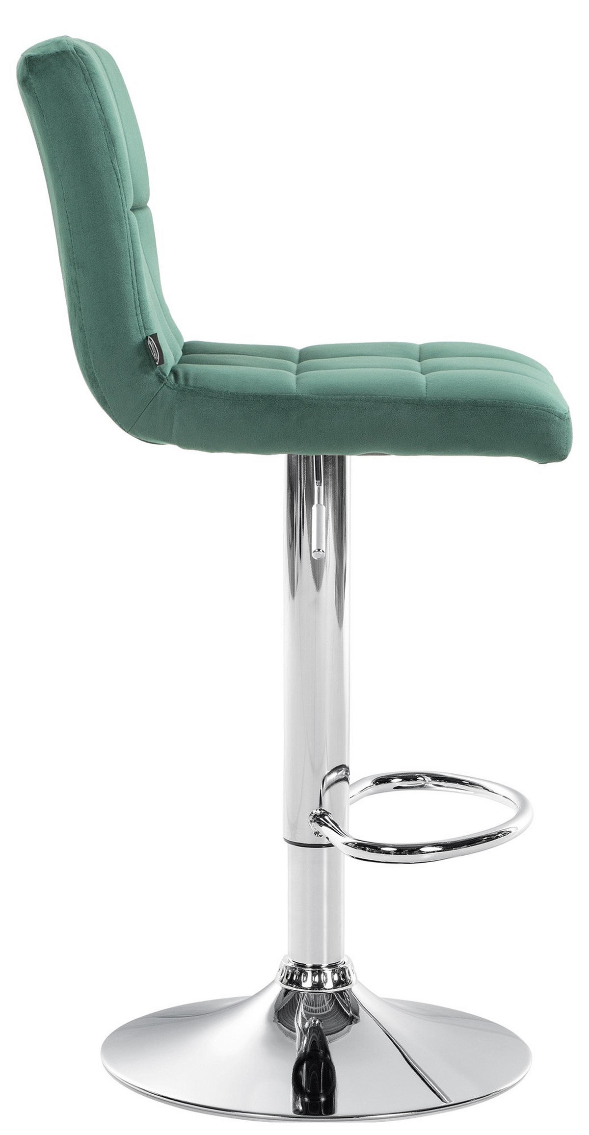 BARHOCKER BRISBAN Grün Samt Chrom - Grün, Textil/Metall (46/94/47cm) - DELUKE