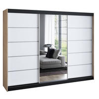 SCHWEBETÜRENSCHRANK 200 cm VILANO 3 Farbe: Sonoma|weiß|weiß - Braun/Weiß, Holzwerkstoff (200/215/59.5cm) - A&J MöbelLand