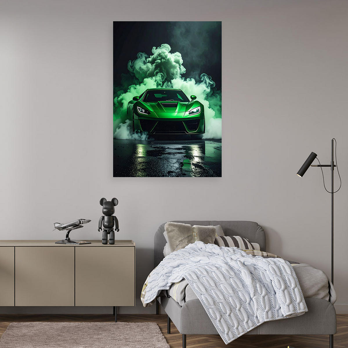 LEINWANDBILD Kraftfahrzeuge 60x90cm - Grün, Textil (60/90cm) - Feeby