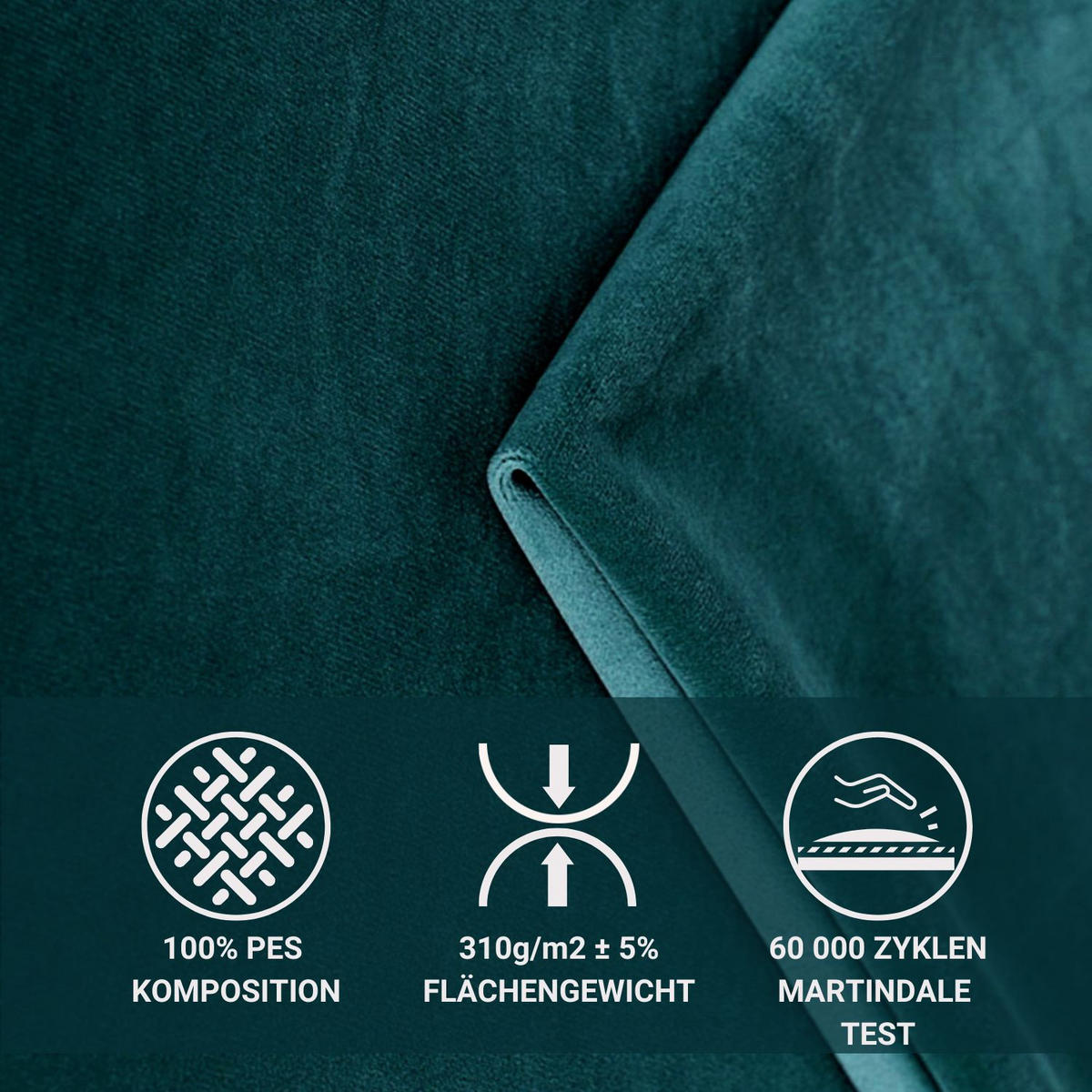 BOXSPRINGBETT Casone Türkisfarben 200/200 cm mit Latex-Topper - Türkis/Silberfarben, Holz/Holzwerkstoff (200/200cm) - Maison de Reve