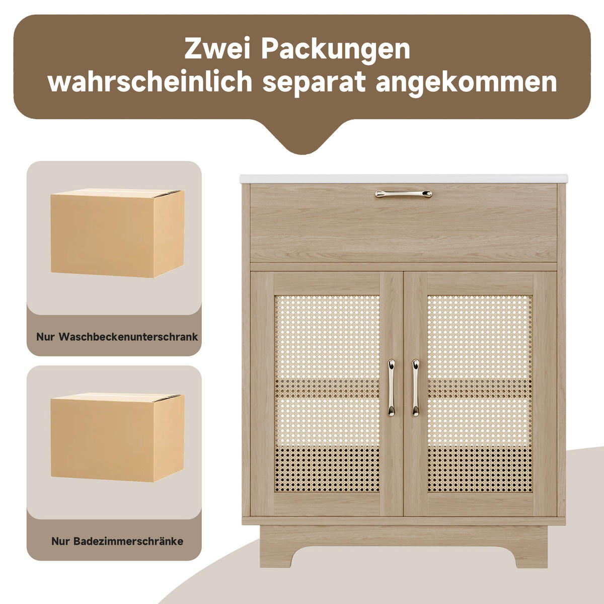 WASCHTISCH Naturfarben 76/46/88 cm - Naturfarben, Holz (76/88/46cm) - PANGIVO