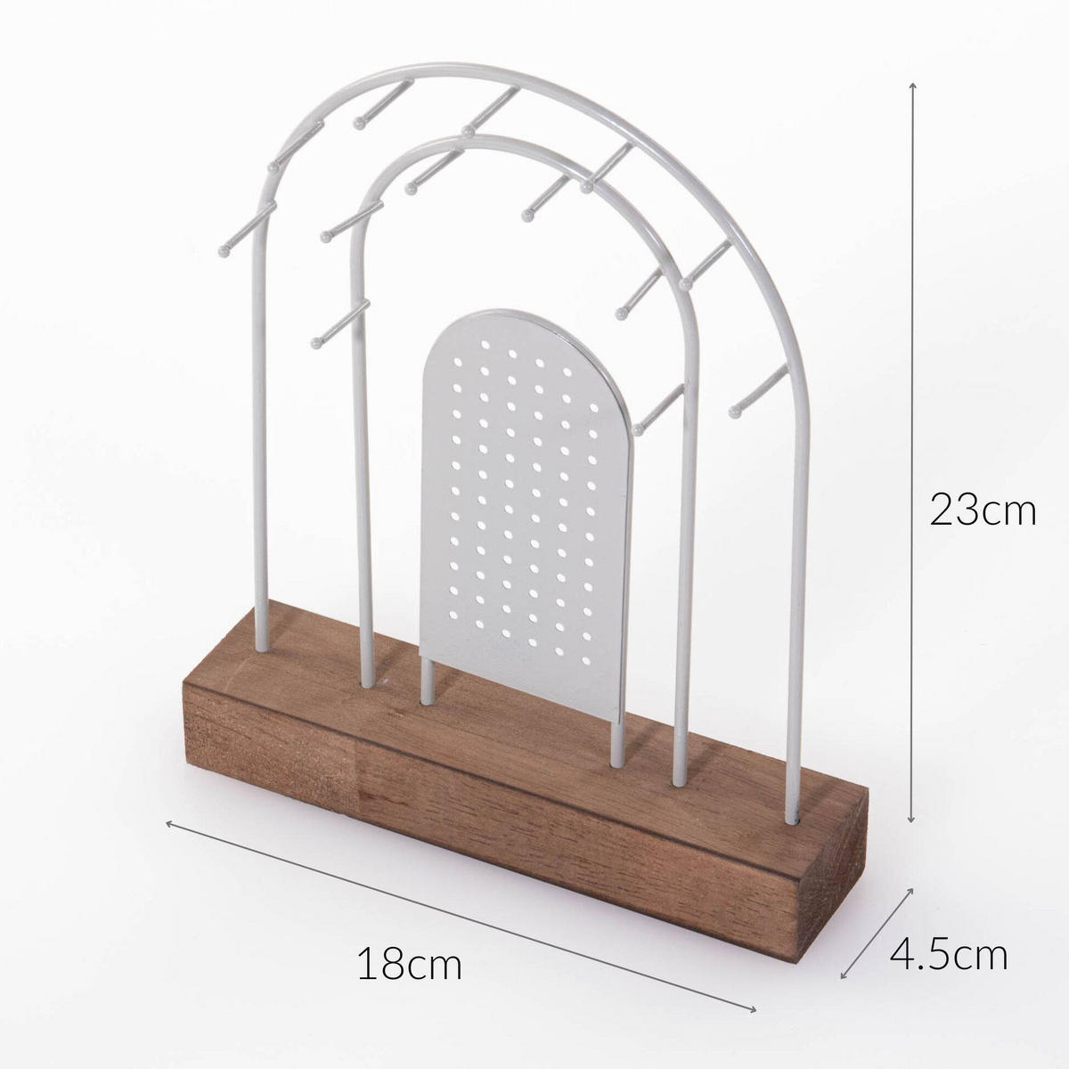 SCHMUCKSTÄNDER Metall 18/4,5 cm - Hellgrau, Metall (18.5/23/4.5cm)