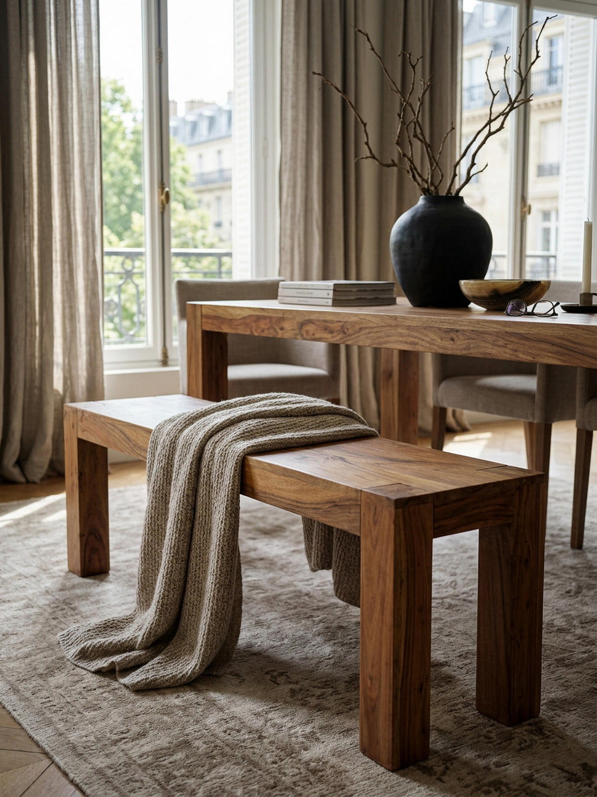 SITZBANK Massivholz Landhausstil handgefertigt, Braun 120x35x45 cm - Braun, Holz (120/45/35cm) - KADIMA DESIGN