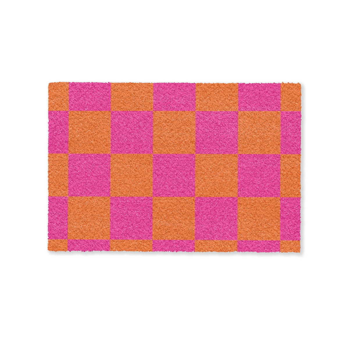 FUSSMATTE Schachbrettmuster - Orange - Rosa - Blöcke 60x40 cm - Pink, Kunststoff (60/0.4cm) - MuchoWow