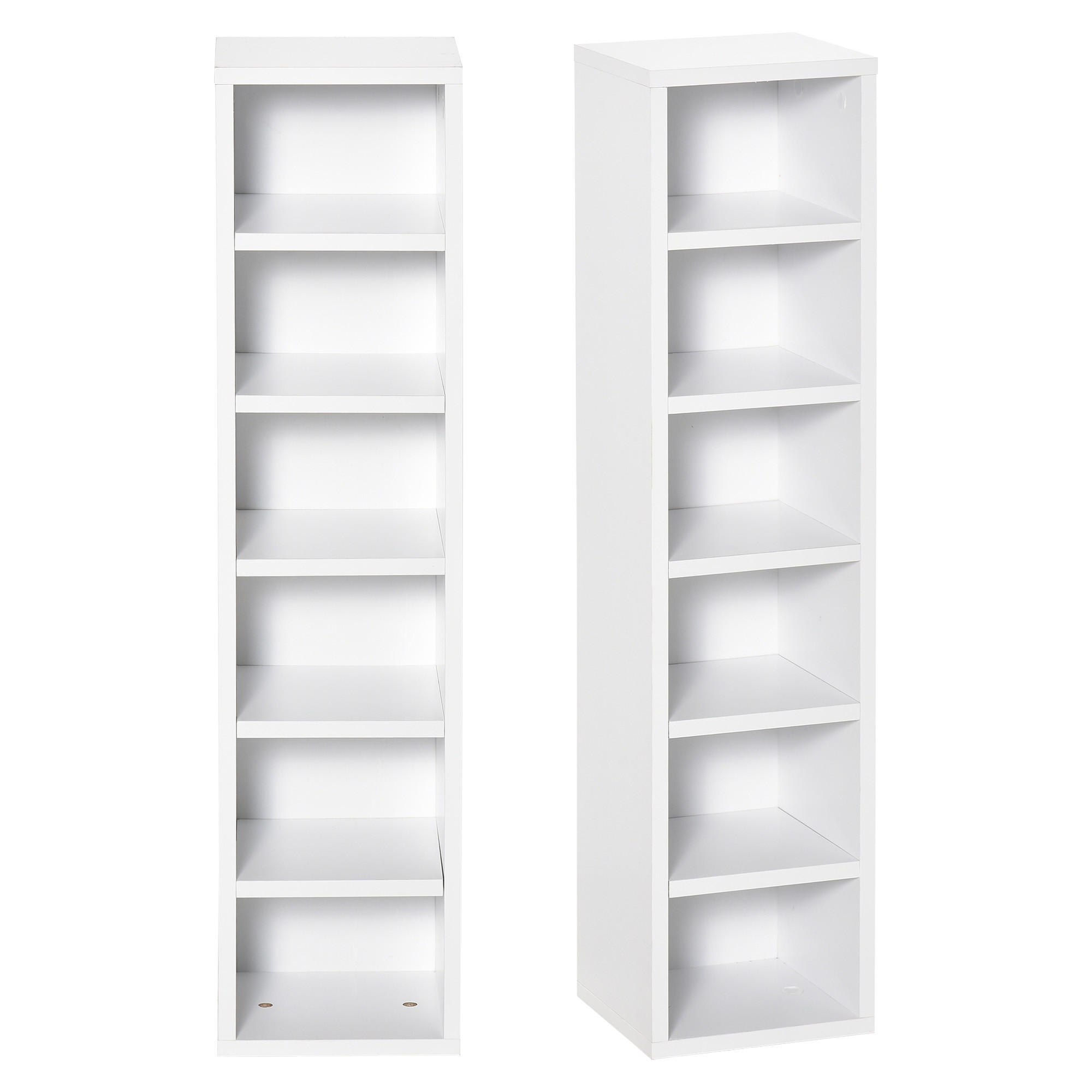 CD-REGAL 2er-Set DE-14392 12 Fächer für 160 CDs Weiß - Weiß, Holzwerkstoff (19/88/21cm) - ComfortXL