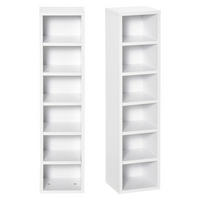 CD-REGAL 2er-Set DE-14392 12 Fächer für 160 CDs Weiß - Weiß, Holzwerkstoff (19/88/21cm) - ComfortXL