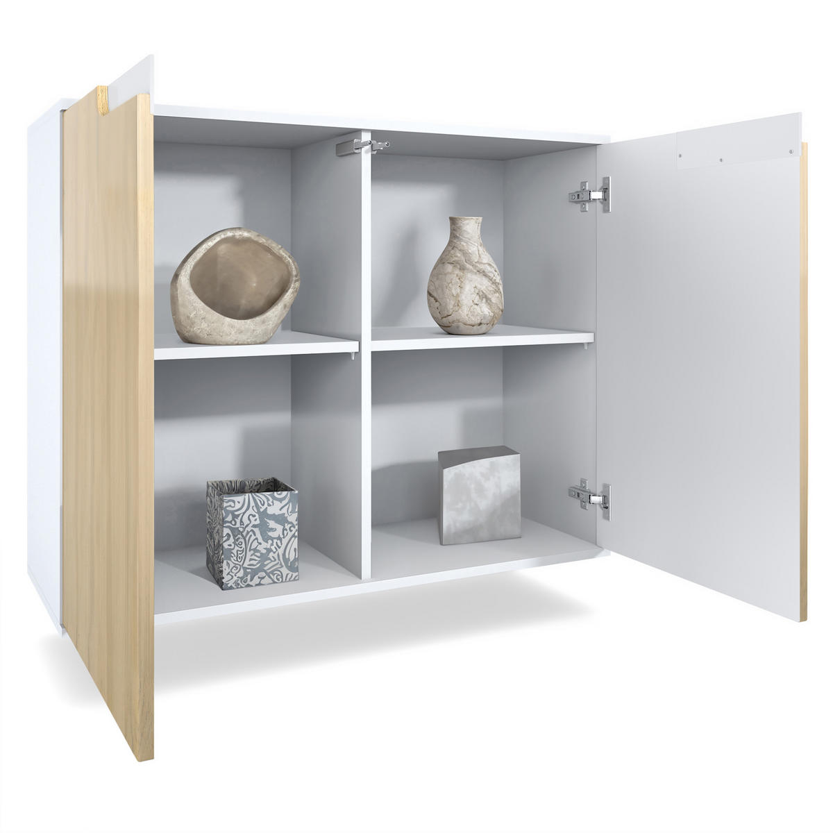 KOMMODE Sylt Hellgrau Seidenmatt - Greige, Holzwerkstoff (92.5/73.5/35cm) - Vladon