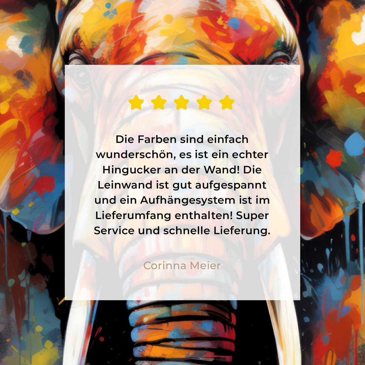 LEINWANDBILD Elefant - Graffiti - Schwarz - Tiere - Farben Groß 140x90 cm - Schwarz, Textil (140/90cm) - MuchoWow