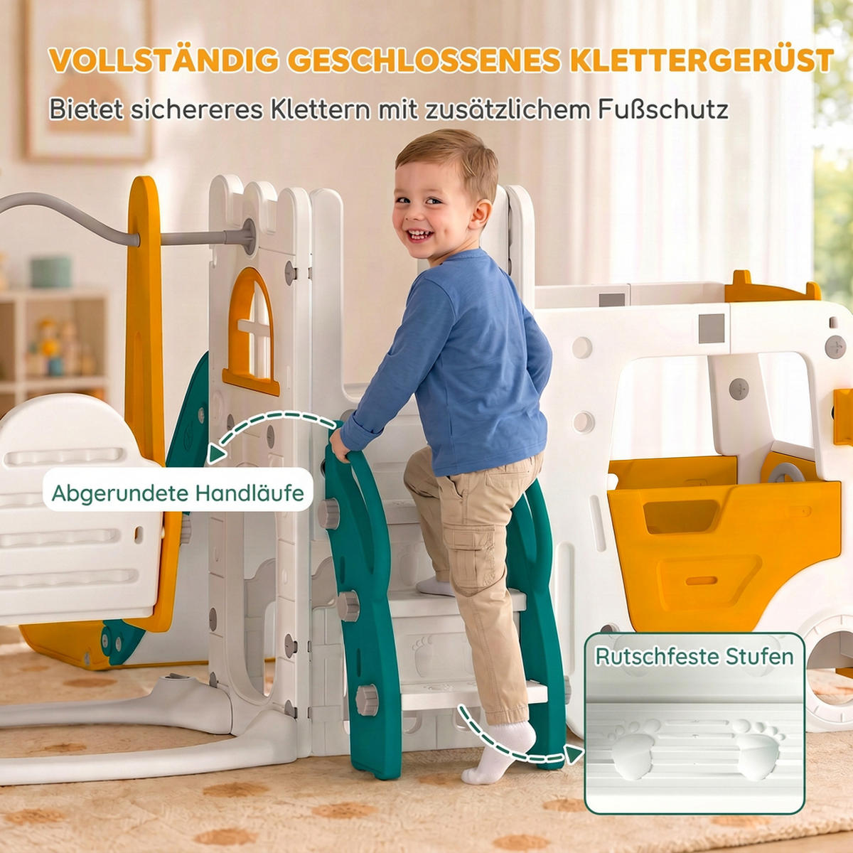 KINDERRUTSCHE HDPE Weiß - Weiß, Kunststoff (176/86/186cm) - AIYAPLAY