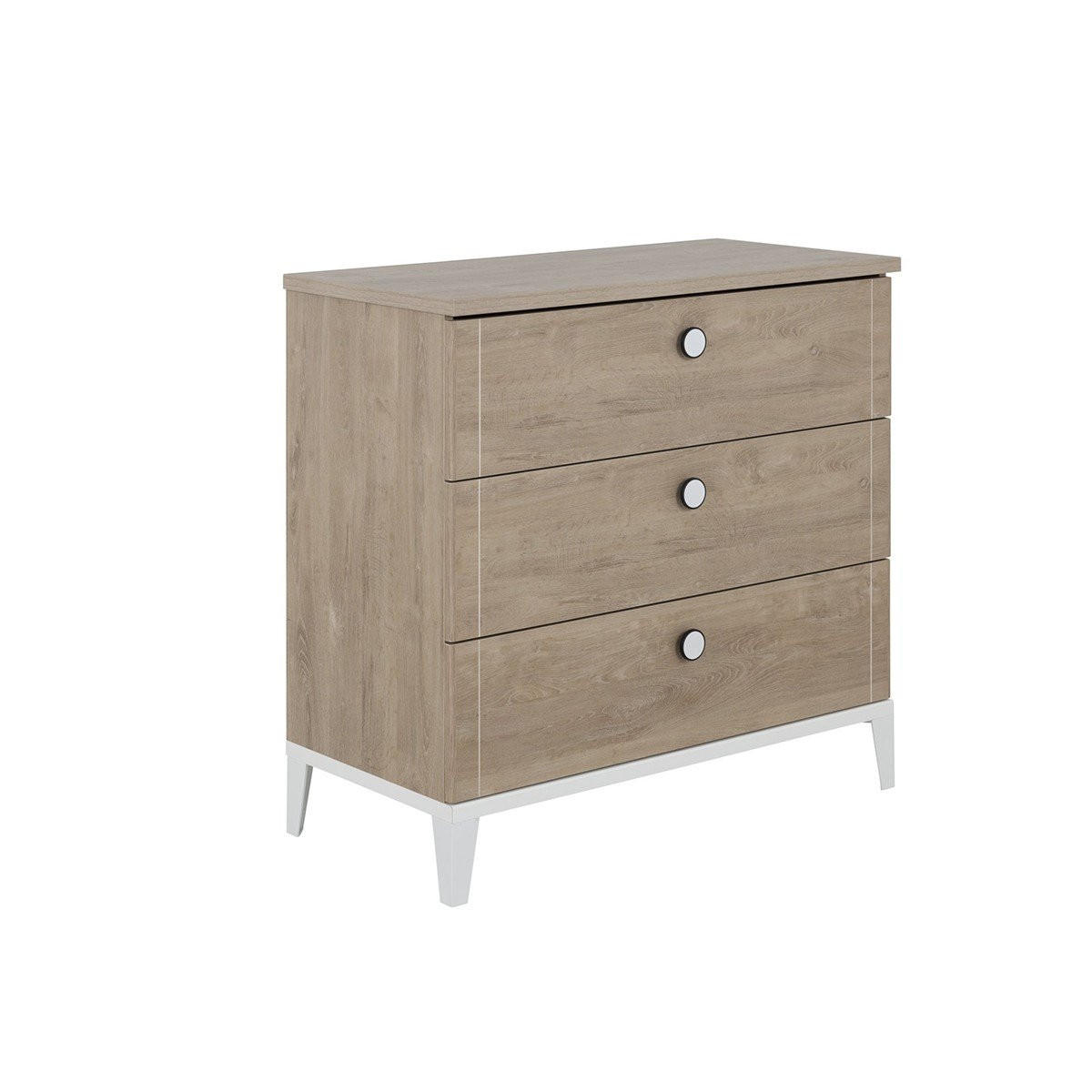 KOMMODE 3 Schubladen Marcel - Französische Herstellung - 95/46/91 cm - Apfelbaumfarben, Holzwerkstoff (46/91/95cm) - Calicosy